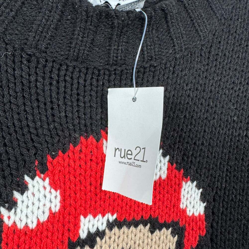 Rue 21 Mushroom Black Sweater Size M - Picture 4 of 7